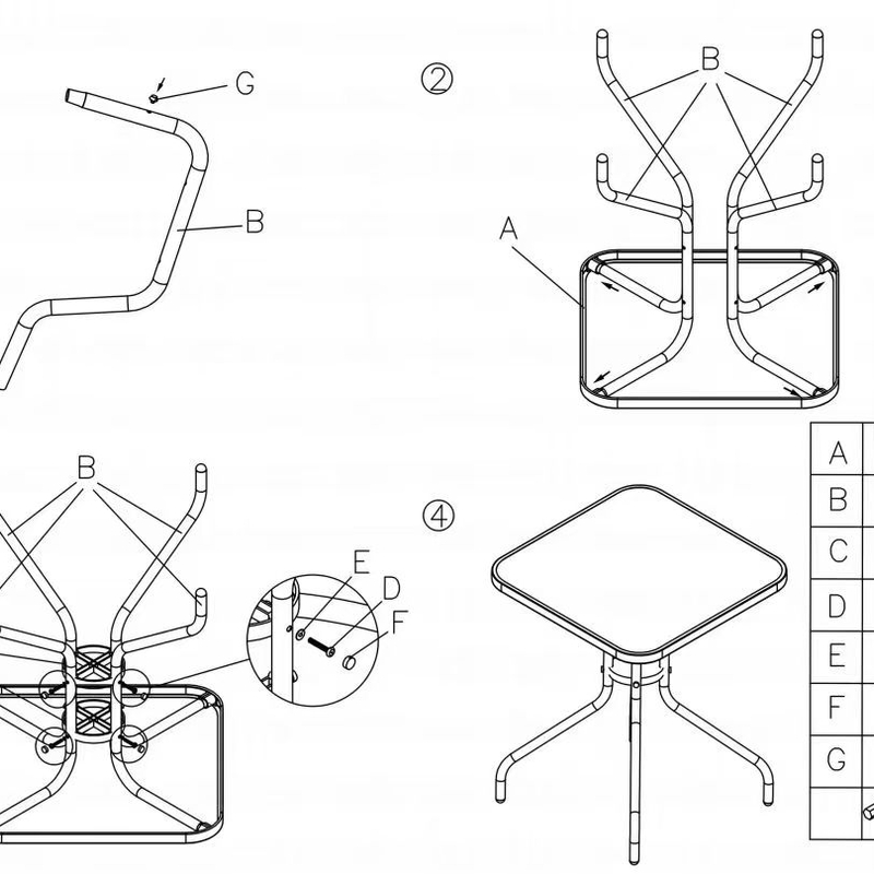 Mesa cuadrada Serie Bistró