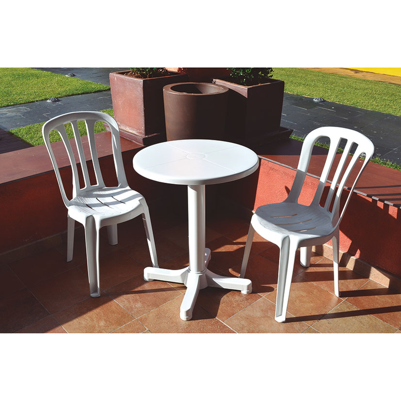 Mesa de resina redonda ø 60 cm blanca