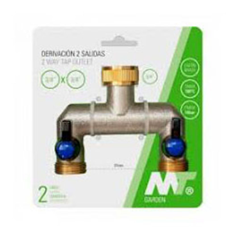 Distribuidor grifo 2 vías MT latón