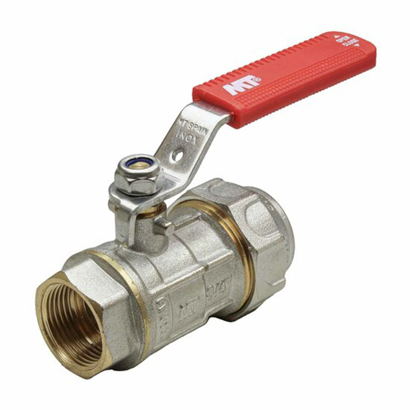 Válvula esfera PN-30 PE/H con palanca inox roja