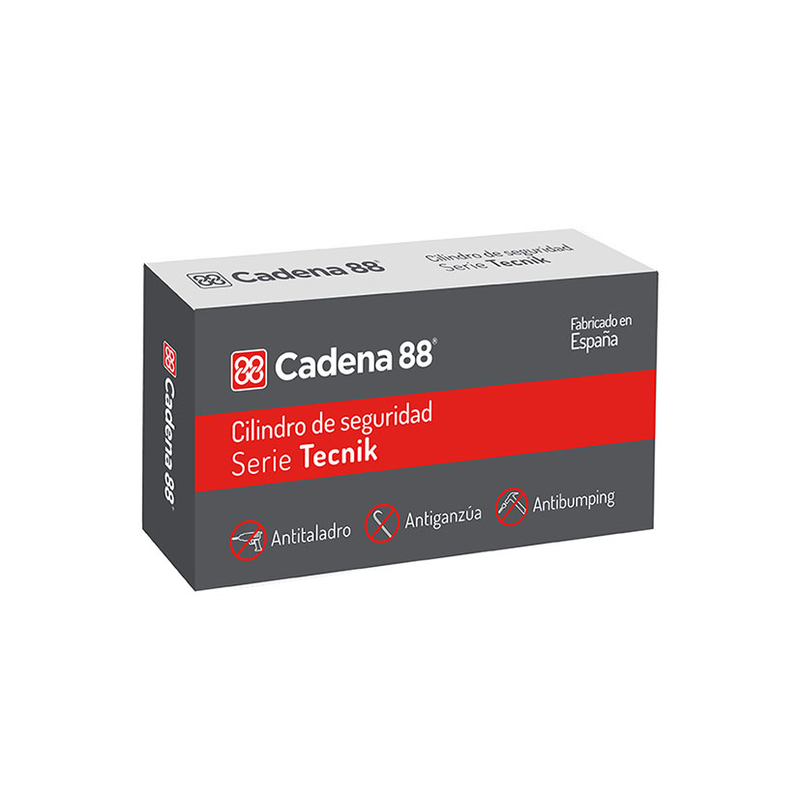 Cilindro de seguridad CADENA88 serie Tecnik latonado excéntrica 13,2 mm