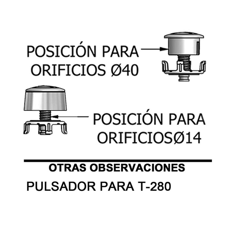 Recambio doble pulsador descarga cisterna WC TECNOAGUA mod.893F10