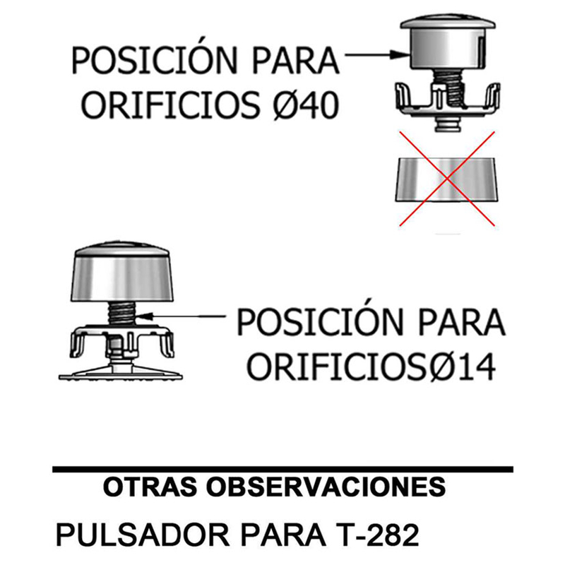 Recambio doble pulsador descarga cisterna WC TECNOAGUA mod.893F11