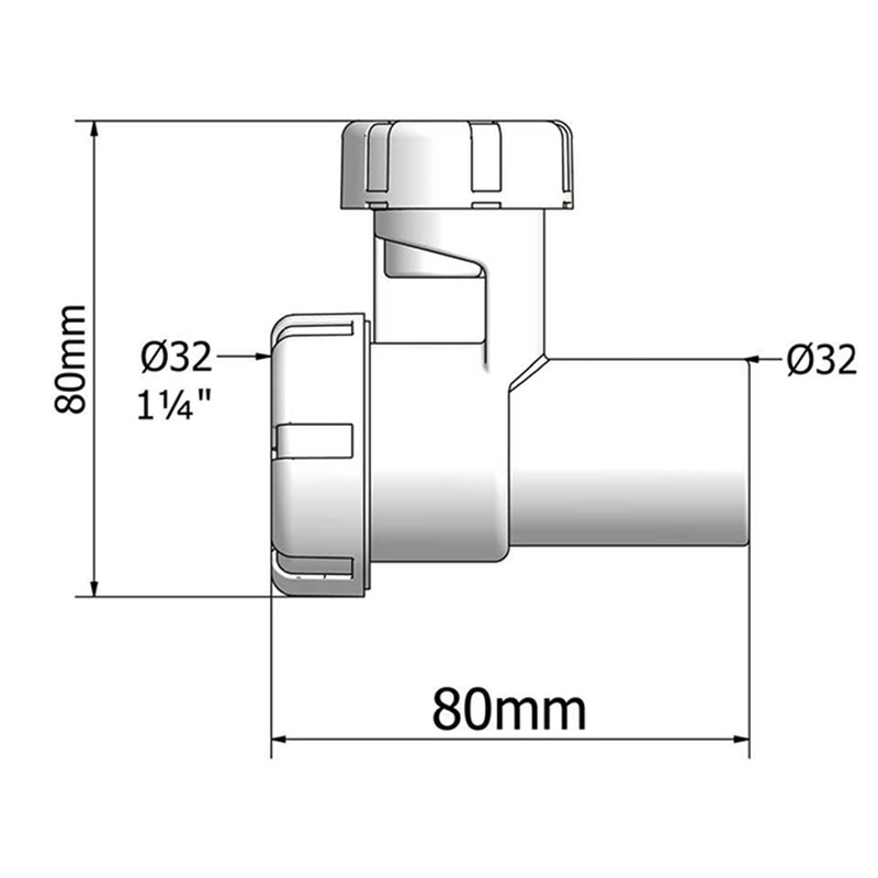 Válvula aireación intercalable TECNOAGUA t-245 1 1/4 ø 32 mm