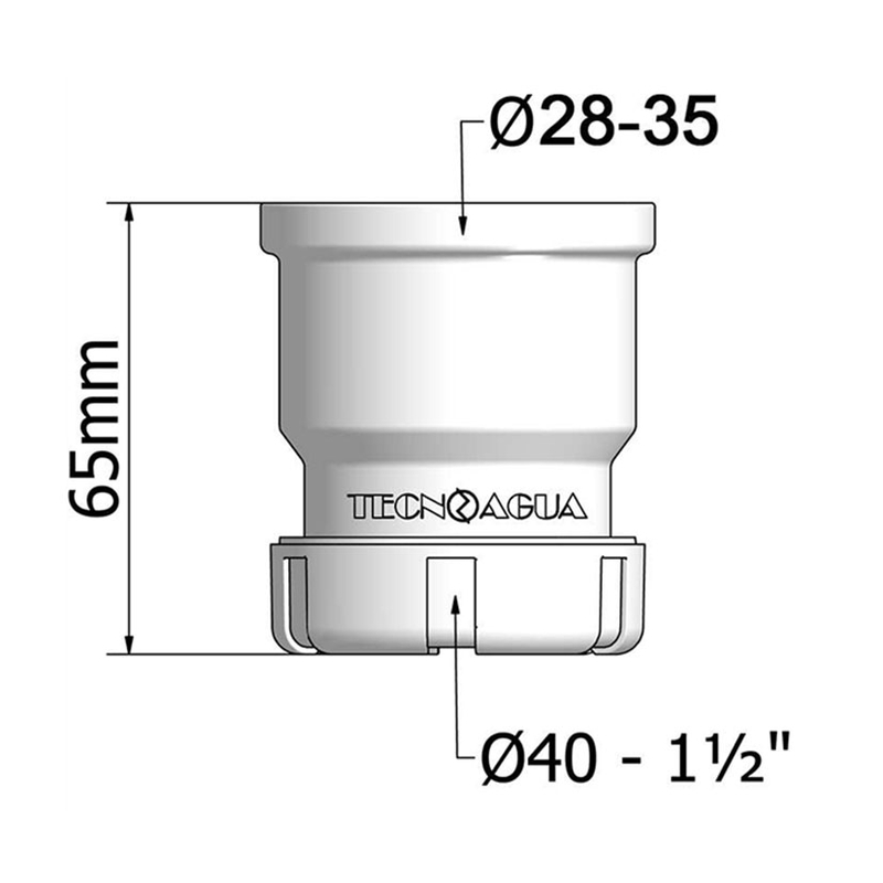 Manguito unión tubo TECNOAGUA T-30 ø 28-35 mm