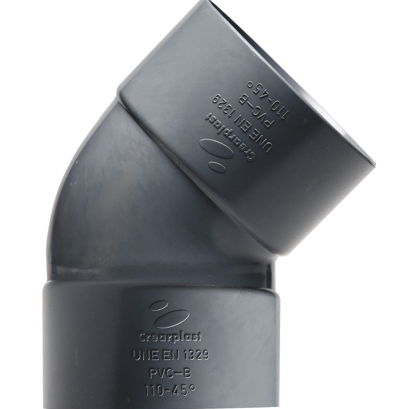 Codo PVC CREARPLAST hembra-hembra 45º