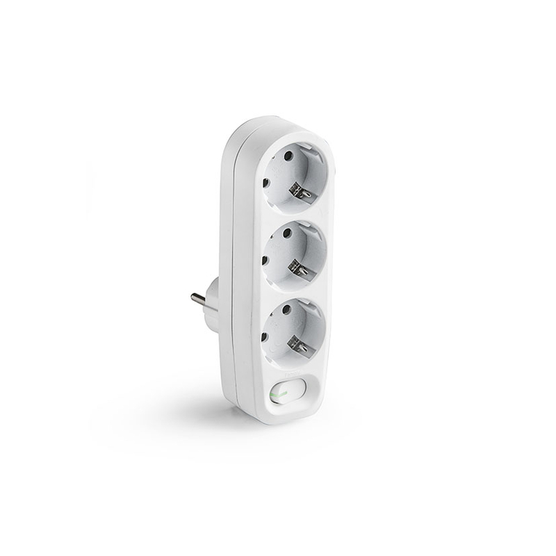 Ladrón adaptador triple TT FAMATEL con interruptor