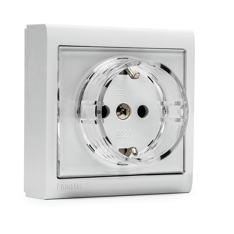 Base enchufe superficie con TT FAMATEL serie 8000 New