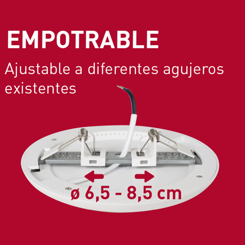 Aplique redondo empotrable LED DUOLEC Genova 12 cm