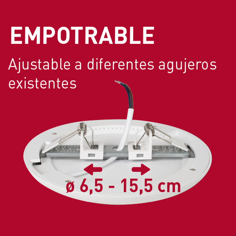 Aplique redondo empotrable LED DUOLEC Genova 18 cm
