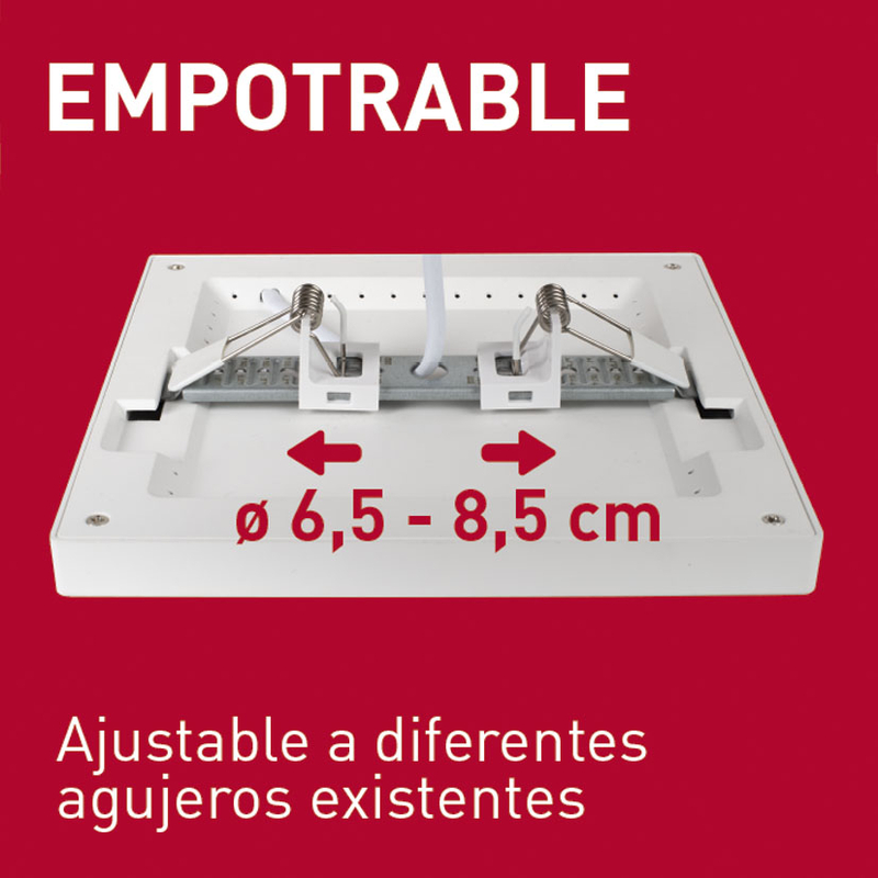 Aplique cuadrado empotrable LED DUOLEC Genova 12 cm
