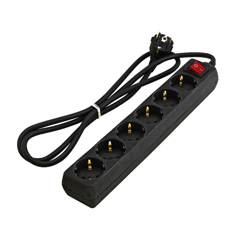 Base enchufe múltiple DUOLEC cable 1,5 m negro