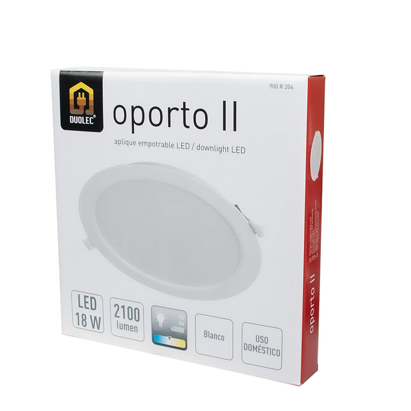 Aplique empotrable redondo DUOLEC LED Oporto 18W 4000K