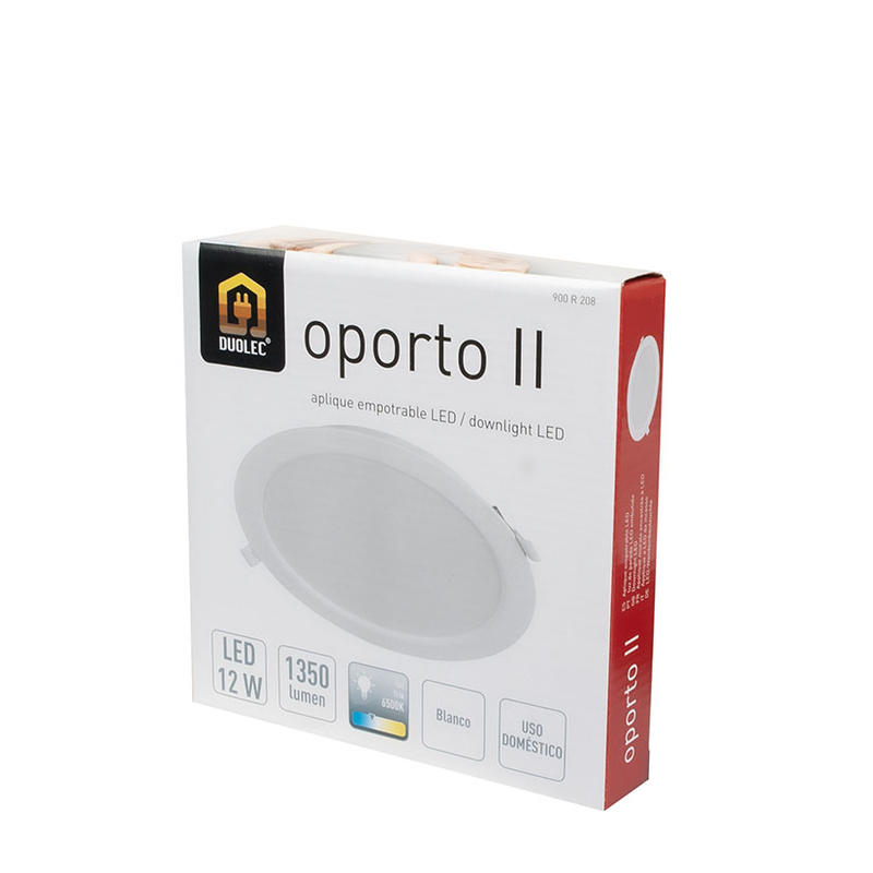 Aplique empotrable redondo DUOLEC LED Oporto 12W 6500K