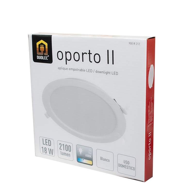 Aplique empotrable redondo DUOLEC LED Oporto 18W 6500K