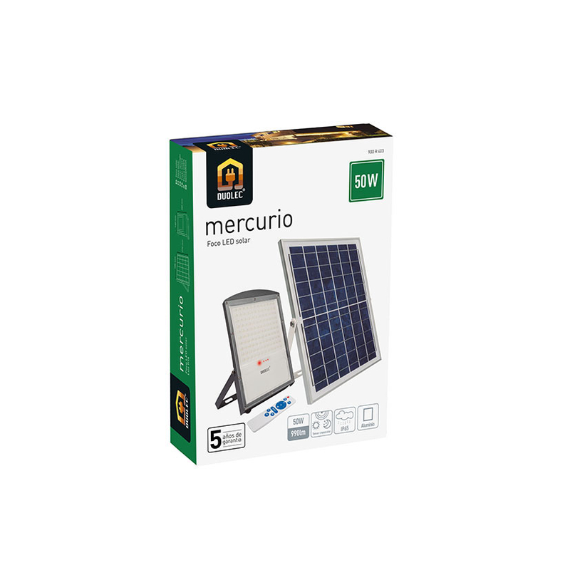 Foco Led solar DUOLEC Mercurio 6500K