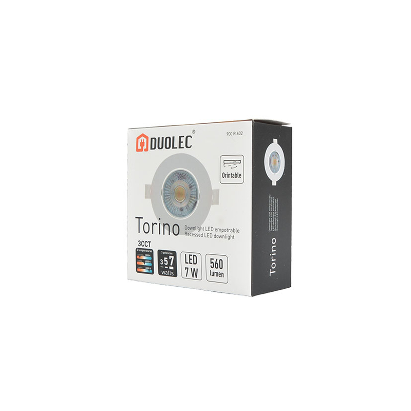Downlight empotrable LED DUOLEC Torino 3CCT