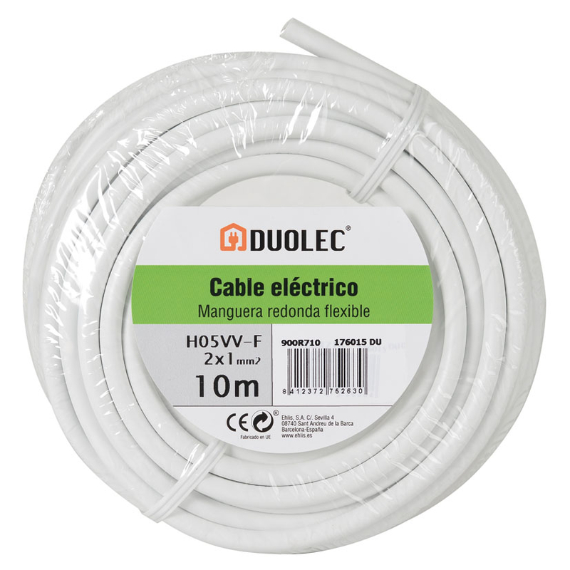 Cable eléctrico bipolar manguera DUOLEC blanco mini rollo 10m | Ferreterías de ti - Cadena88
