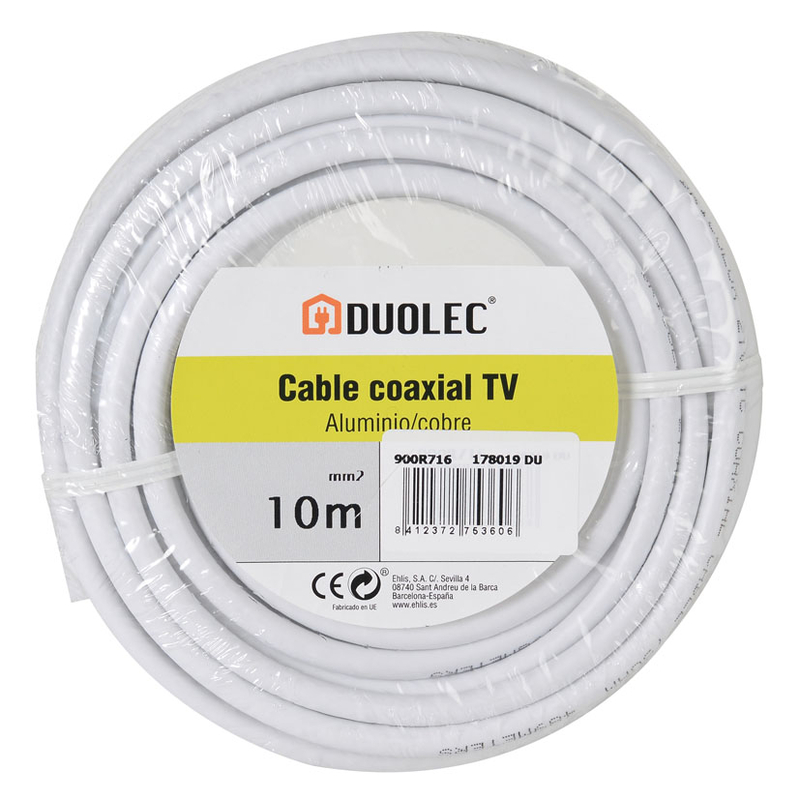 Cable coaxial DUOLEC antena TV 4,6 mm