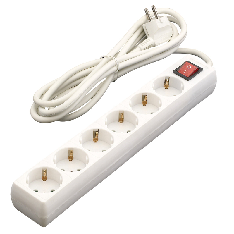 Base enchufe múltiple DUOLEC con interruptor cable 1,5m blanco