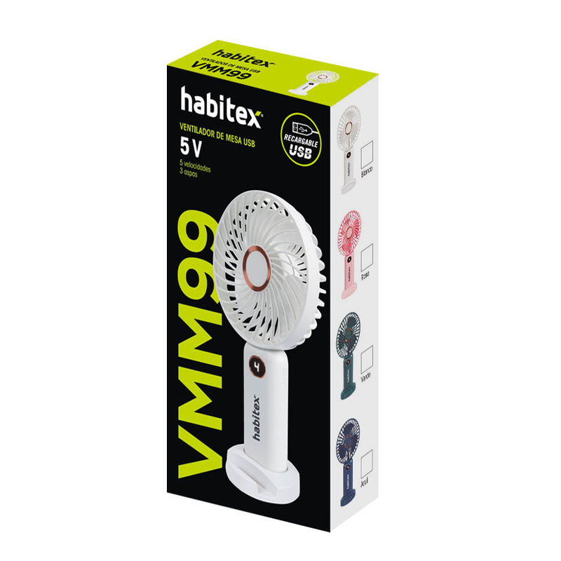 Ventilador de mesa o mano USB HABITEX VMM99