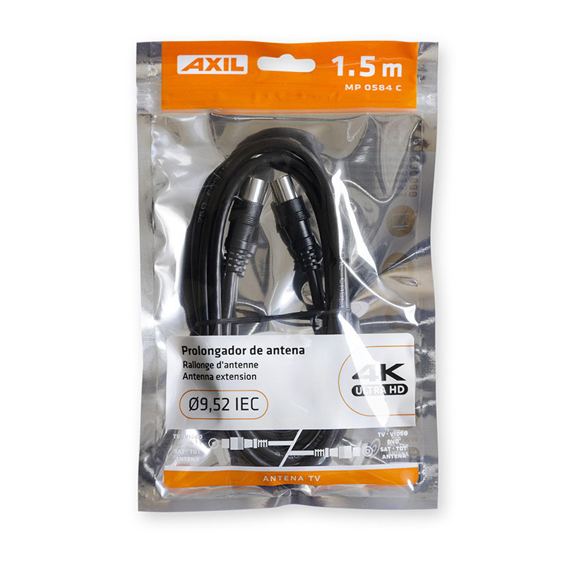 Cable Antena TV Macho a Hembra 1.5M