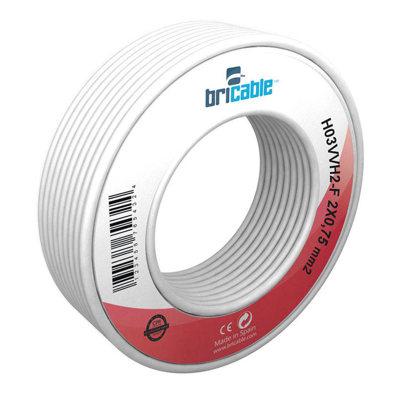 Cable eléctrico manguera plana BRICABLE blanco