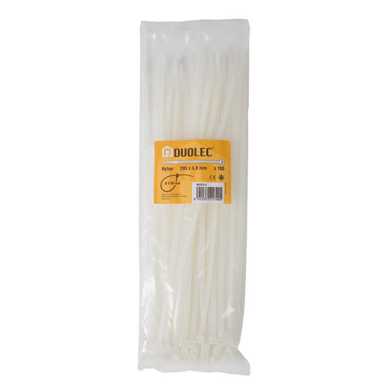 Bridas DUOLEC nilón blanca 25u.