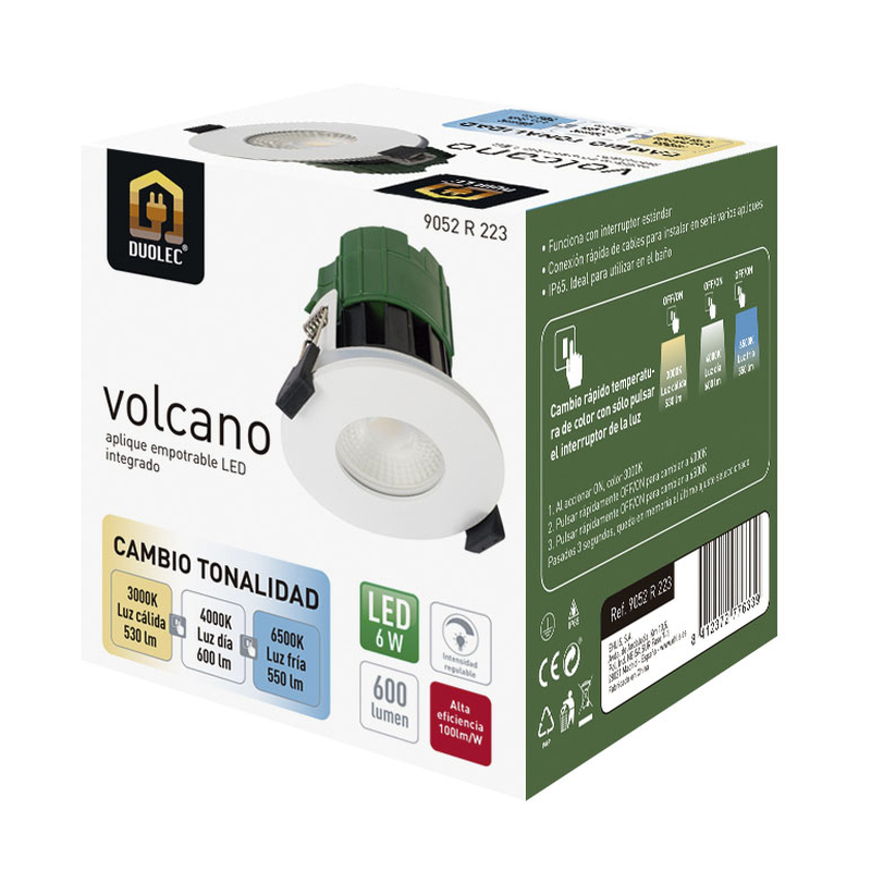 Aplique empotrable DUOLEC LED Volcano 90 mm aluminio