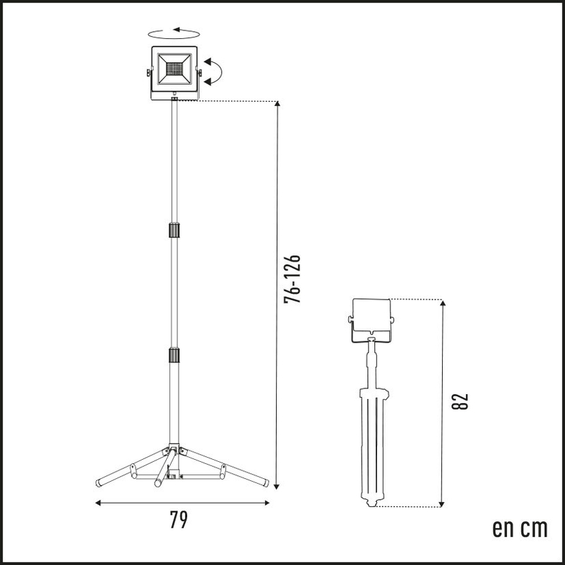 Foco proyector LED DUOLEC WorkLine 5000K 20W 1600 lm con trípode