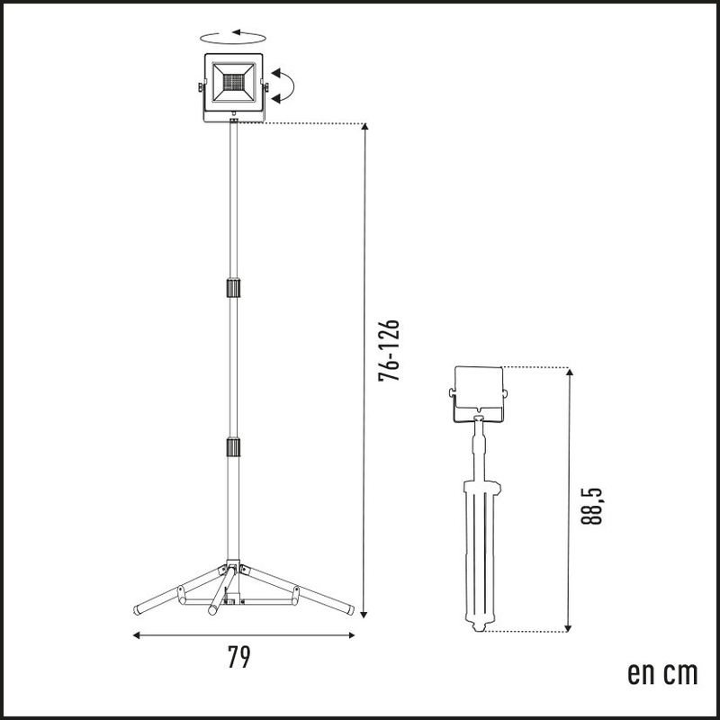 Foco proyector LED DUOLEC WorkLine 5000K 50W 4000 lm con trípode