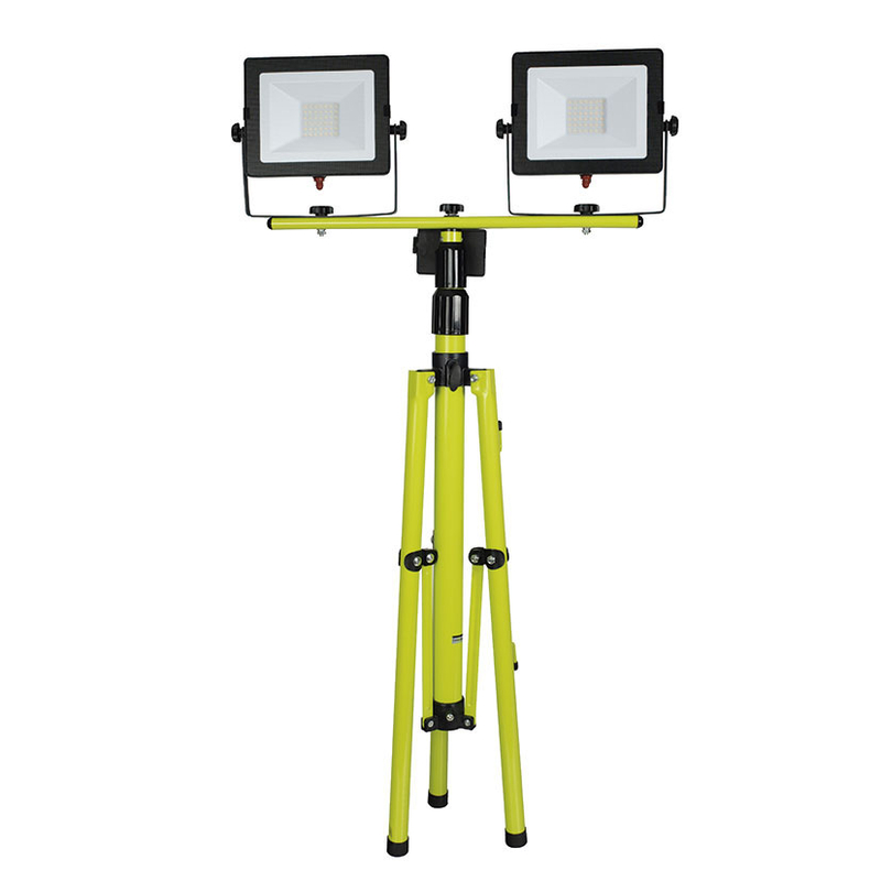Foco proyector doble LED DUOLEC WorkLine 5000K 2x30W 4800 lm con trípode