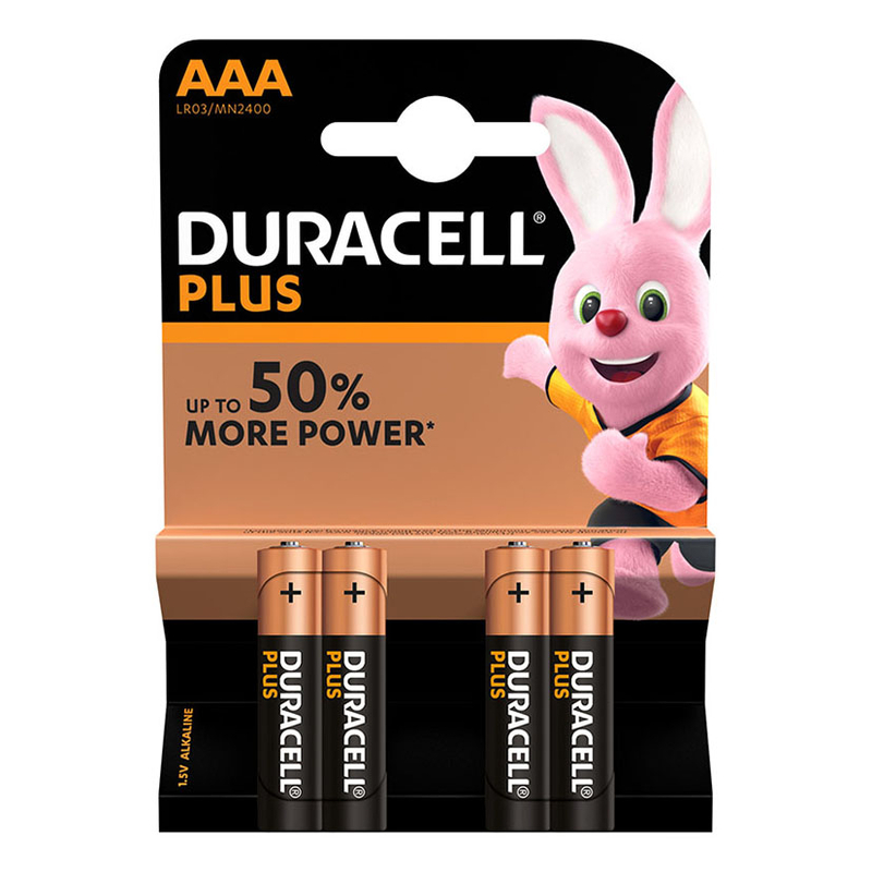 Pila alcalina AAA (LR03) DURACELL Plus. 40 unidades