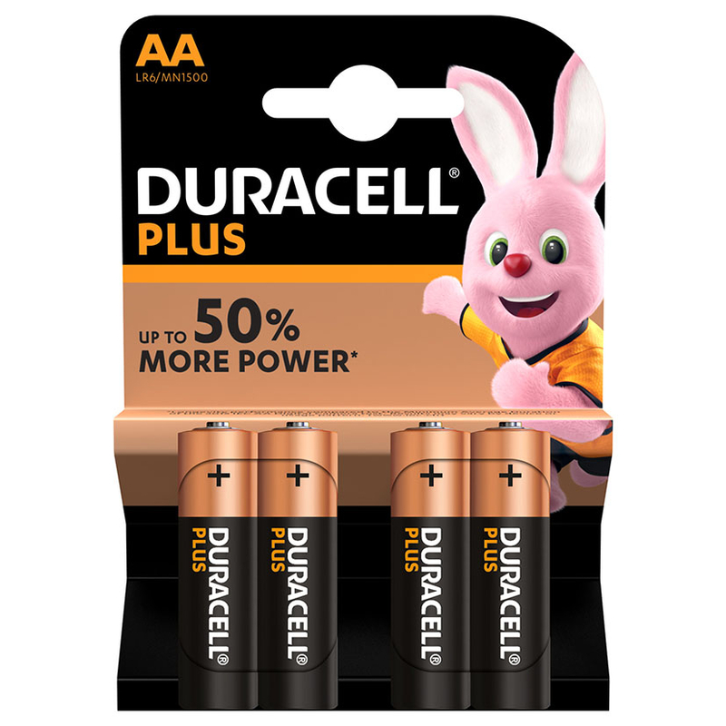Pila alcalina AA (LR06) DURACELL Plus. 80 unidades