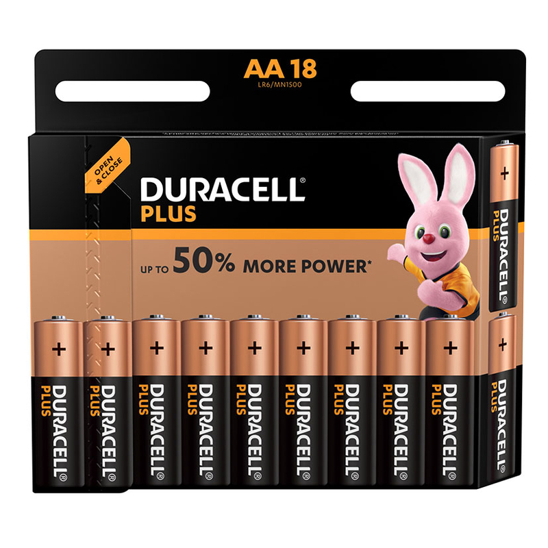 Pila alcalina AA (LR06) DURACELL Plus. 180 unidades