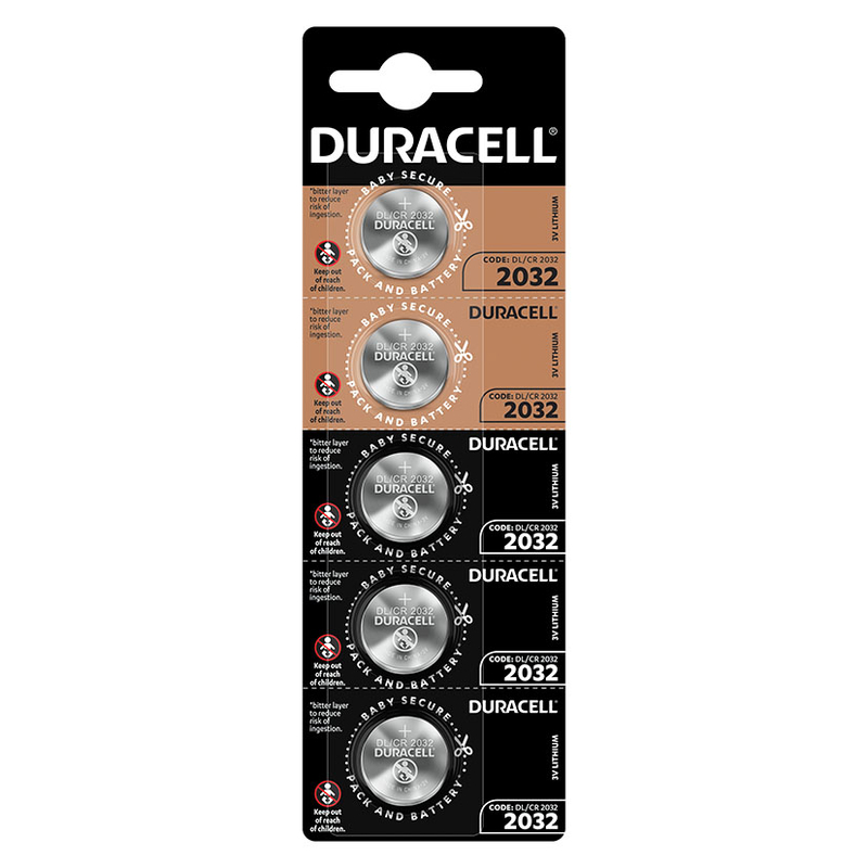 Tiras 5 pilas botón litio DURACELL precortadas, 4 unidades
