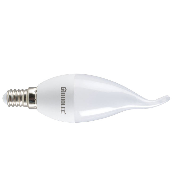 Bombilla vela clásica Led 220º DUOLEC E14 luz cálida 5 W