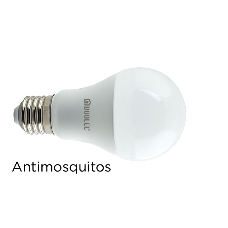 Bombilla LED estándar antimosquitos DUOLEC E27 luz cálida 8w