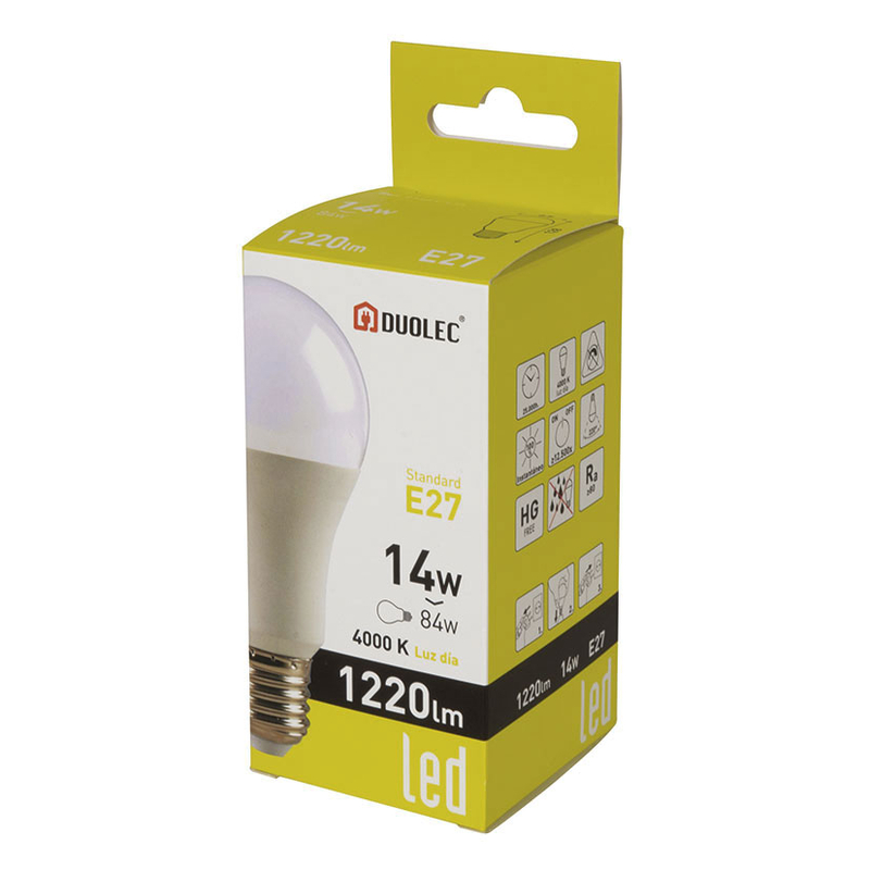 Bombilla Led estándar DUOLEC E27 luz día 14 W