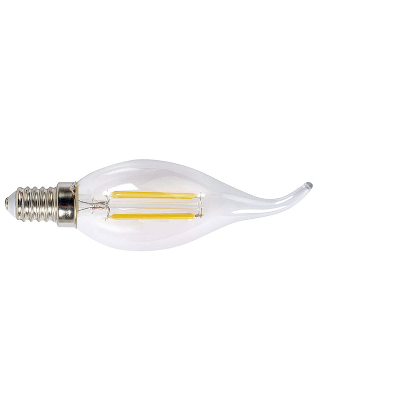Bombilla con filamento Led vela decorativa transparente DUOLEC E14 luz cálida 4 W