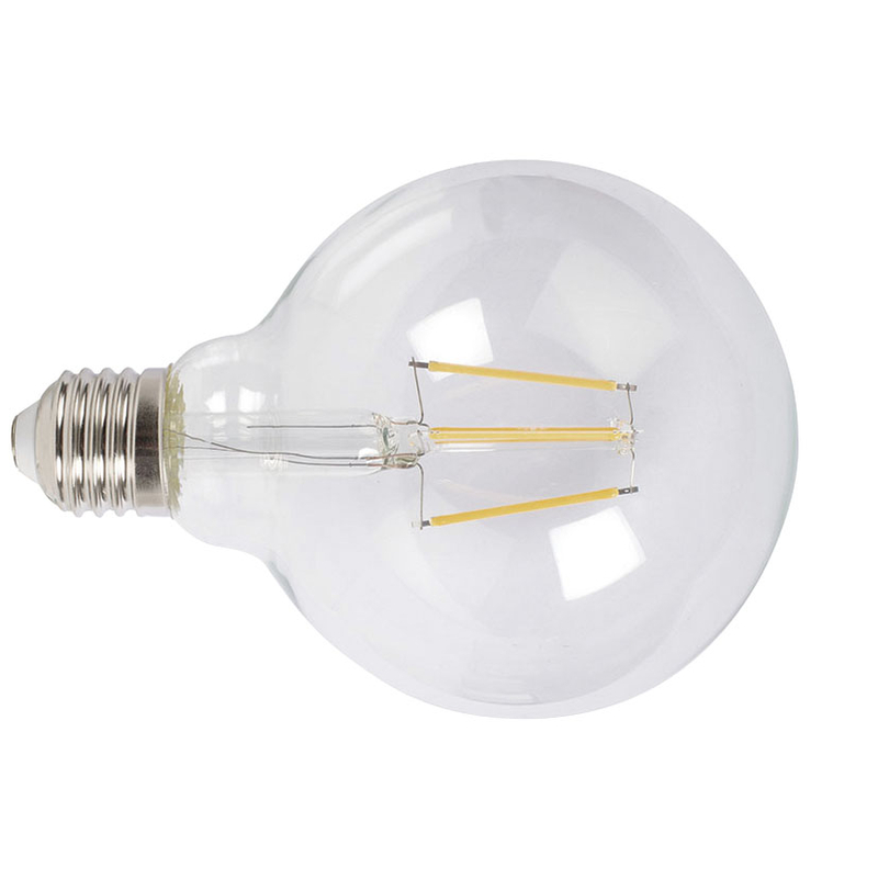 Bombilla con filamento Led globo G95 transparente DUOLEC E27 luz cálida 6 W