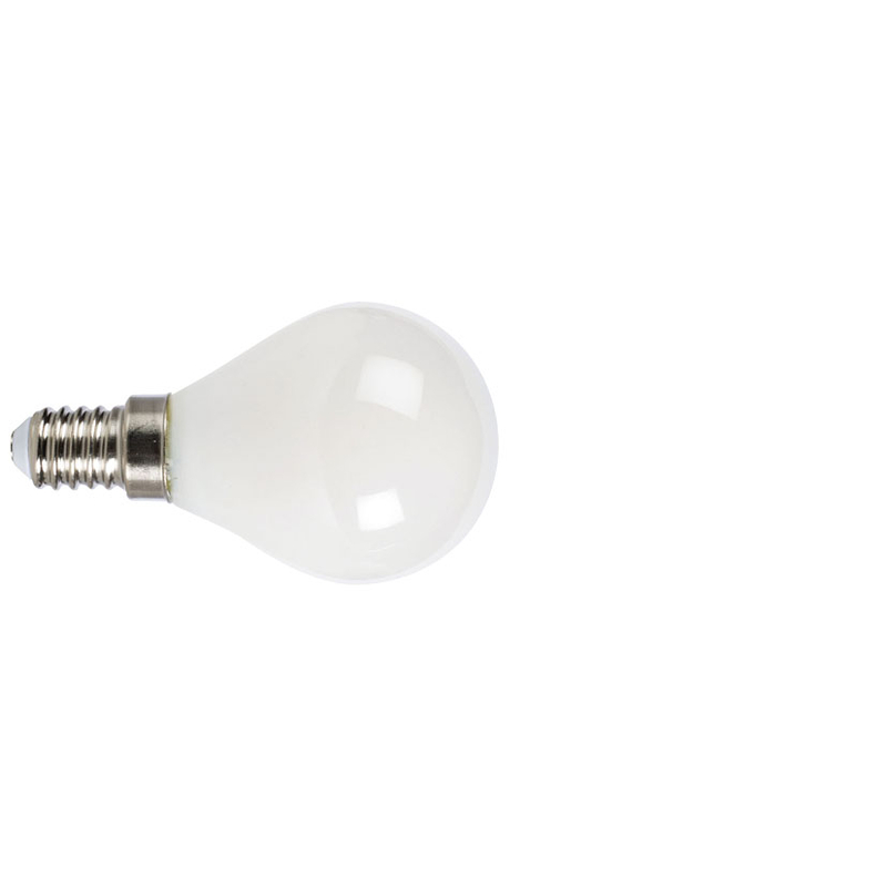 Bombilla con filamento Led mini globo opal DUOLEC E14 luz cálida 4 W