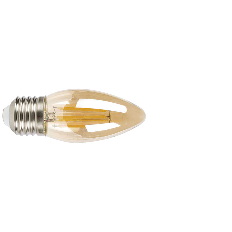 Bombilla con filamento Led vela vintage DUOLEC E27 luz cálida 4 W