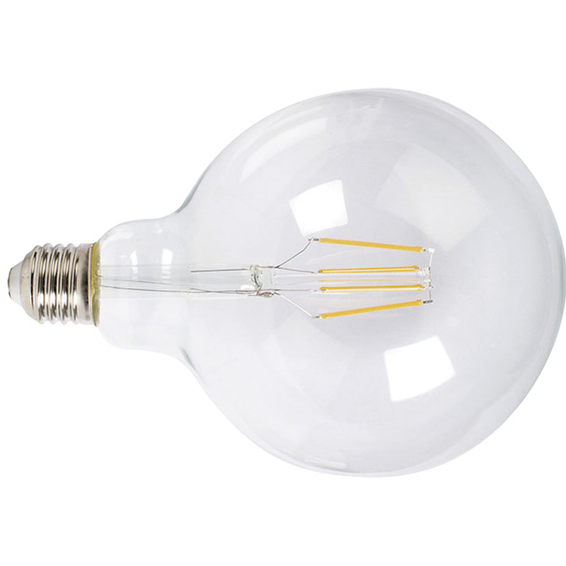 Bombilla con filamento Led globo G125 transparente DUOLEC E27 luz fría 6 W