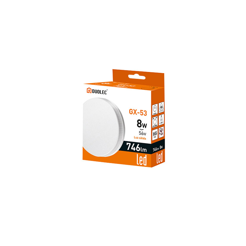 Bombilla Led DUOLEC GX-53 luz cálida