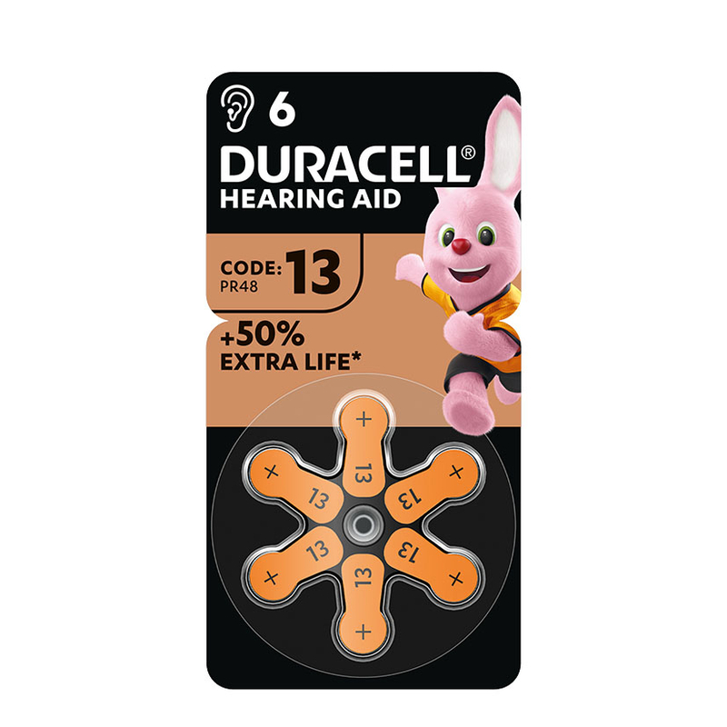 Pila para audífono DURACELL 13 (PR48). 60 unidades