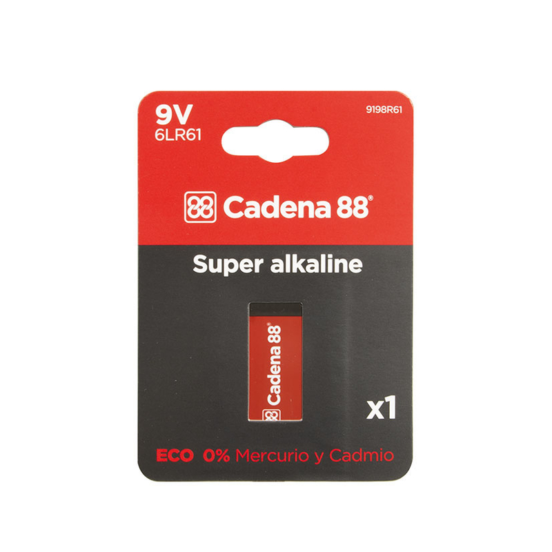 Pila alcalina CADENA88 6LR61. 10 unidades