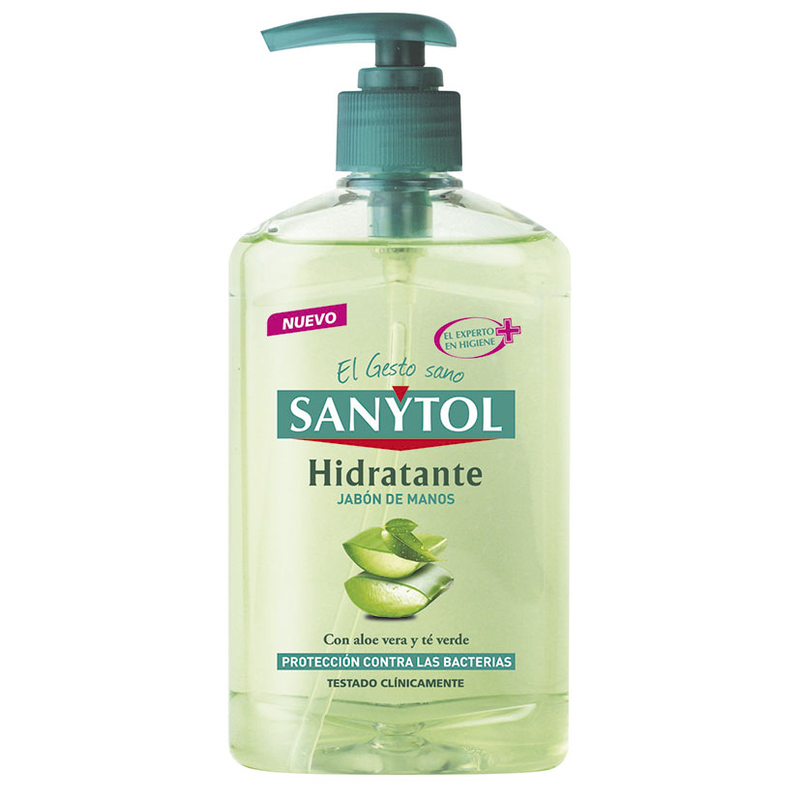 Jabón manos anti-bacterial hidratante SANYTOL 250 ml. 12 unidades