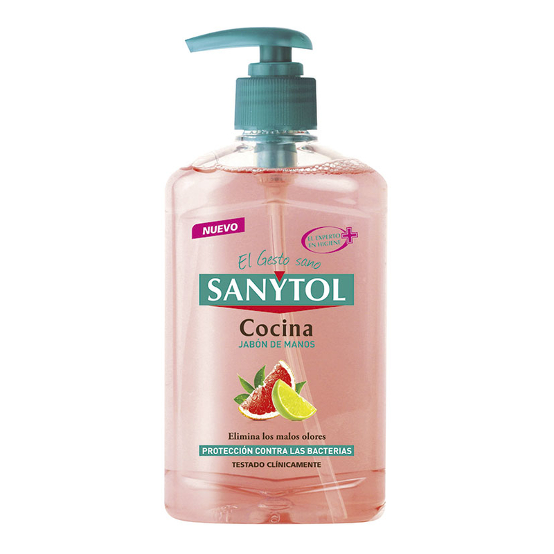 Jabón de manos anti-bacterial SANYTOL cocina 250 ml. 12 unidades