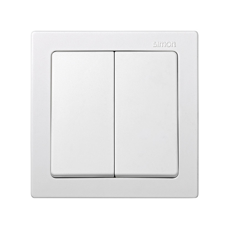 Interruptor doble superficie SIMON 73 Loft blanco